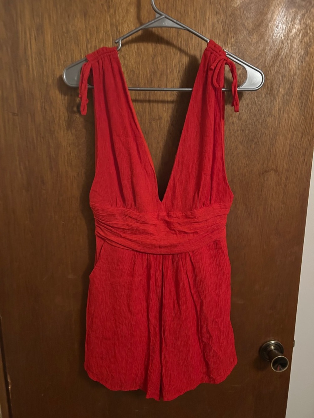 one clothing Red one piece short romper